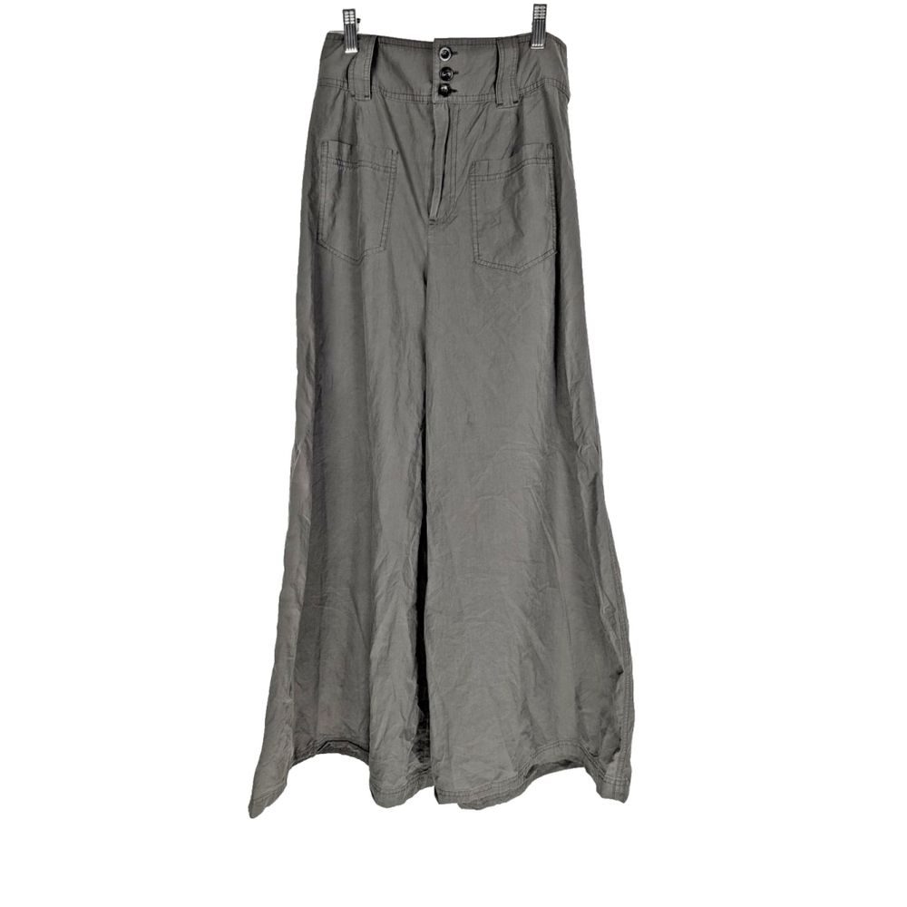 Free People Flare Ultra Wide Leg Pants Sz 27 Army Martini Olive Green Hip Hop